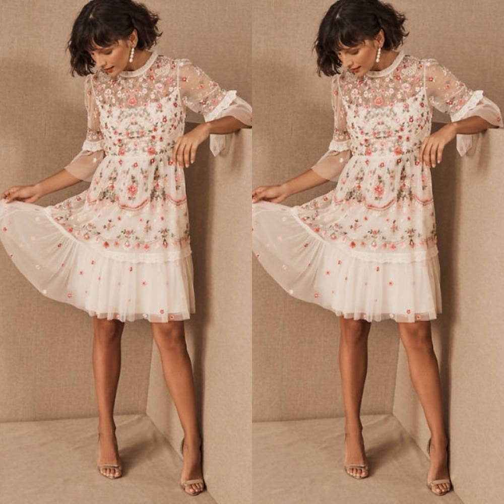 BHLDN Needle & Thread Butterfly Meadow Mini Dress